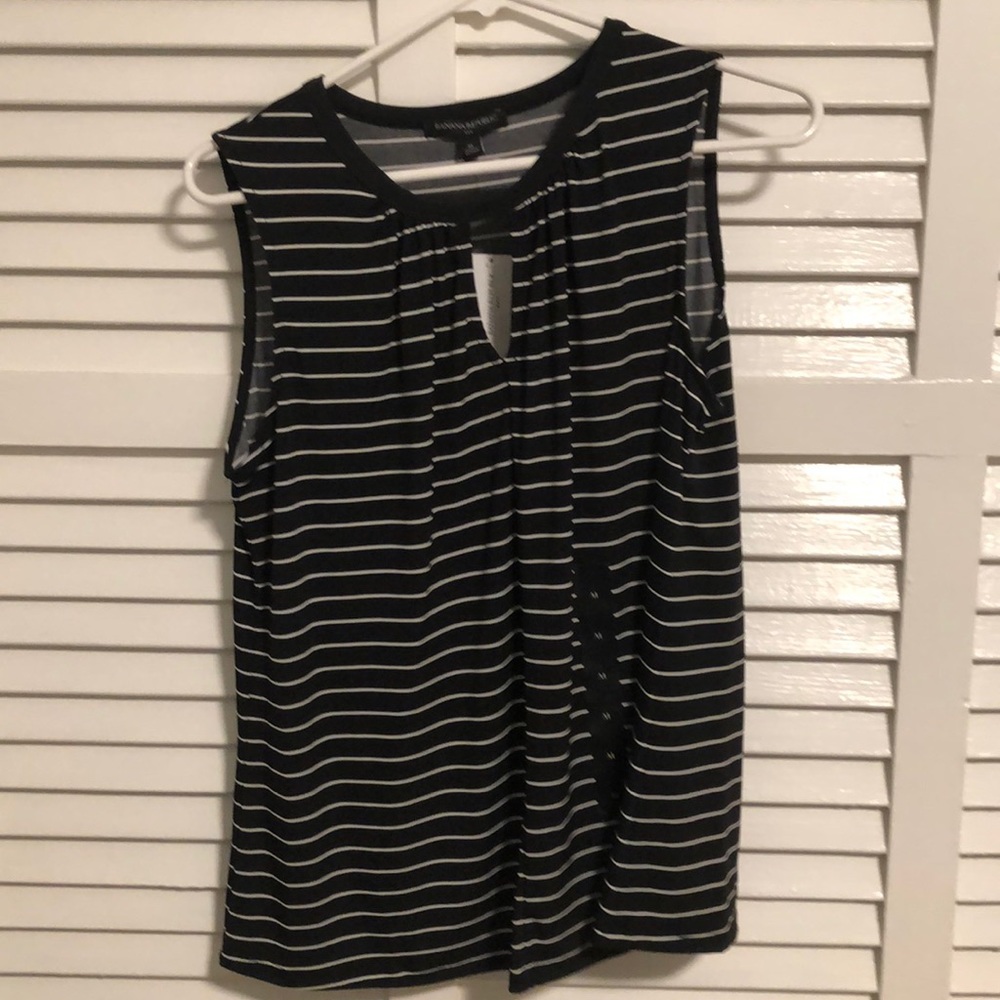 Banana republic top. Black with white stripes